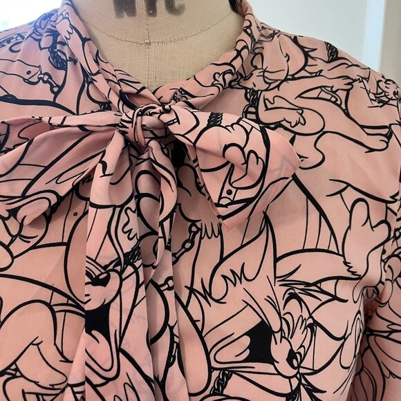 Rare Italian UNITED COLORS OF BENETTON Blouse Tom and Jerry Collab Size XS - Picture 3 of 9